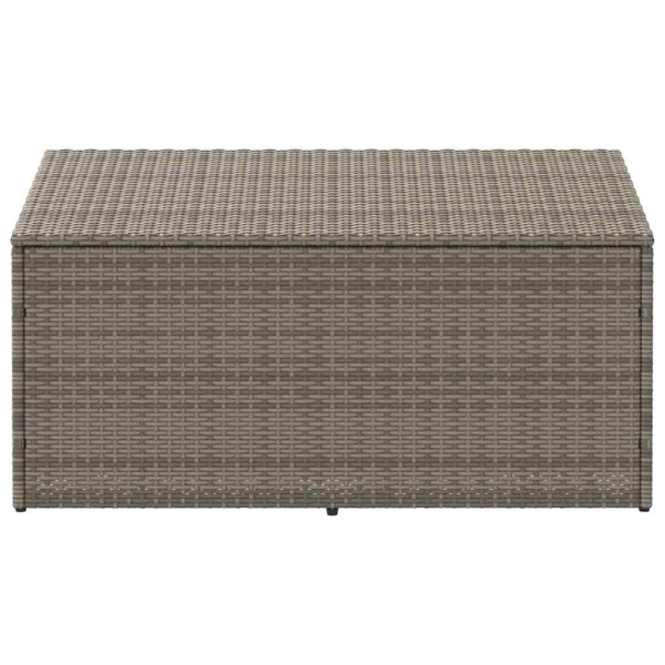 Caja de almacenaje de jardín ratán sintético gris 110x50x58 cm M 3