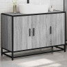 Armario lavabo baño madera ingeniería gris Sonoma 90x33x60 cm 4