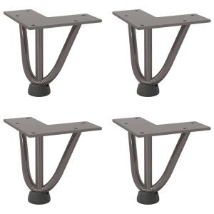 Pernas de grampo para mesa de centro 4 peças Aço natural 10 cm Aço maciço H