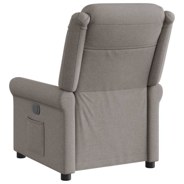 Sillón reclinable de tela gris taupe M 5