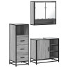 Set de muebles de baño 3 pzas madera contrachapada gris sonoma 2