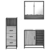 Set de muebles de baño 3 pzas madera contrachapada gris sonoma 5