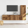 Muebles de TV de pared 3 uds madera vieja madera de ingeniería 3