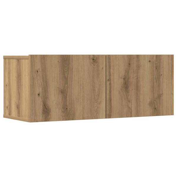 Mueble para TV de pared madera contrachapada artesanal 7 piezas M 4
