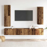 Conjunto de mueble de TV 4 piezas montado la pared madera vieja 3