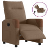 Sillón reclinable eléctrico de tela marrón 1