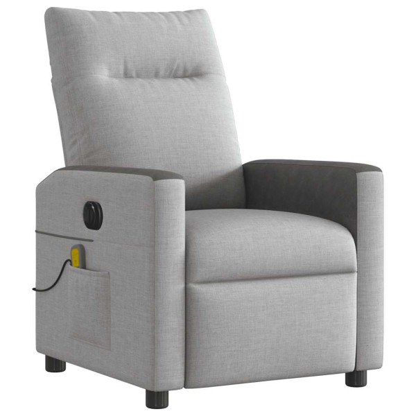 Sillón reclinable de masaje eléctrico tela gris nube M 4