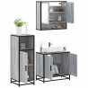 Set de muebles de baño 3 pzas madera contrachapada gris sonoma 1