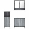 Set de muebles de baño 3 pzas madera contrachapada gris sonoma 5