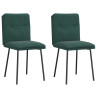 Cadeiras de jantar 2 pcs veludo verde-escuro 1