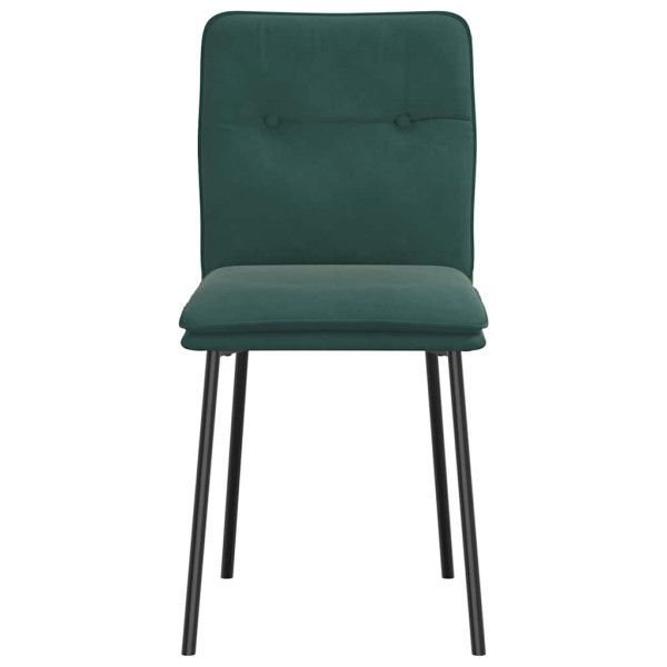 Cadeiras de jantar 2 pcs veludo verde-escuro M 4