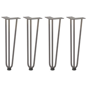 Pernas de grampo para mesa de centro 4 peças Aço natural 42 cm Aço maciço H