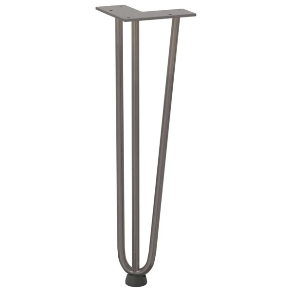 Patas mesa tipo horquilla 4 uds acero macizo acero natural 42cm M 4