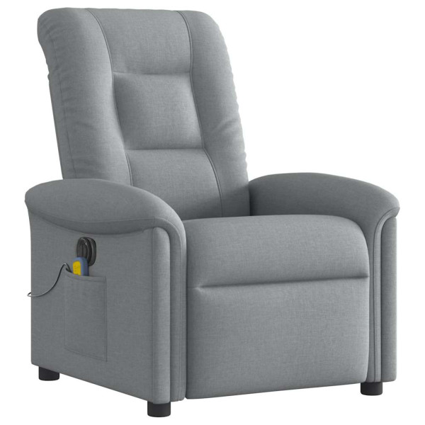 Sillón reclinable de masaje eléctrico tela gris claro M 4