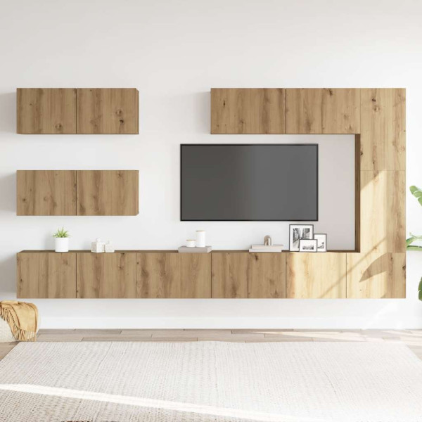 Mueble para TV de pared madera contrachapada artesanal 7 piezas M 3