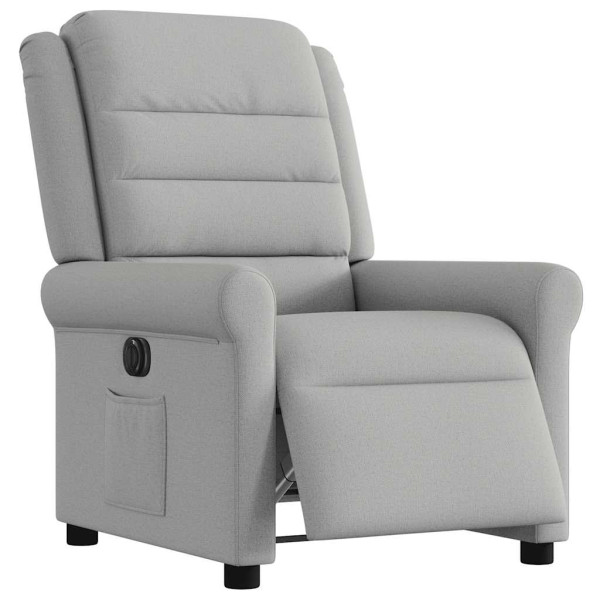 Sillón reclinable eléctrico de tela gris nube M 2