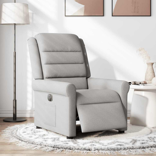 Sillón reclinable eléctrico de tela gris nube M 3