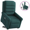 Sillón reclinable elevable tela verde oscuro 1