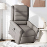 Sillón eléctrico reclinable elevable de tela gris taupe 3