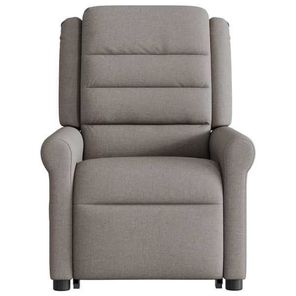 Sillón eléctrico reclinable elevable de tela gris taupe M 5
