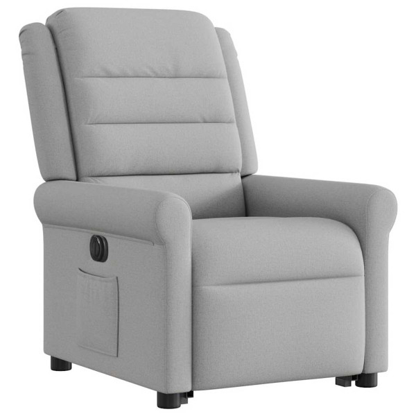 Sillón eléctrico reclinable elevable de tela gris nube M 4