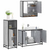 Set de muebles de baño 3 pzas madera contrachapada gris sonoma 1