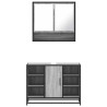 Set de muebles de baño 2 pzas madera contrachapada gris sonoma 5
