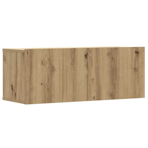 Mueble para TV de pared madera contrachapada artesanal 6 piezas M 4