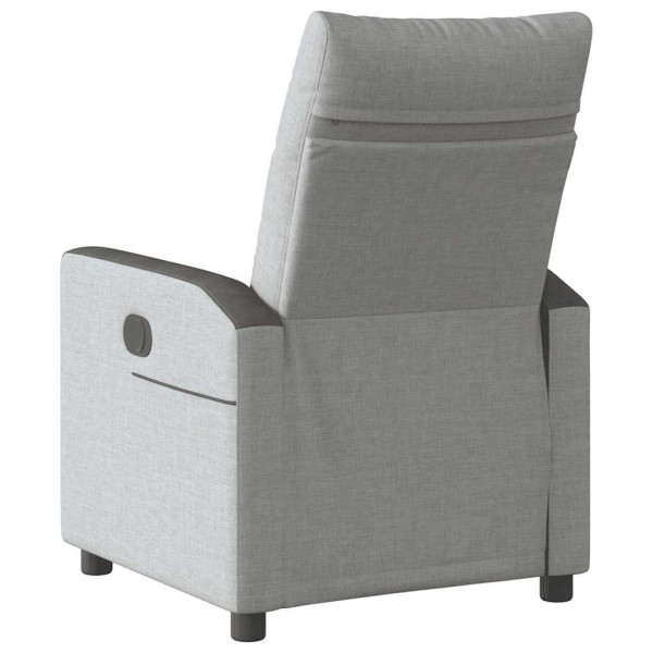Sillón reclinable de tela gris nube M 5
