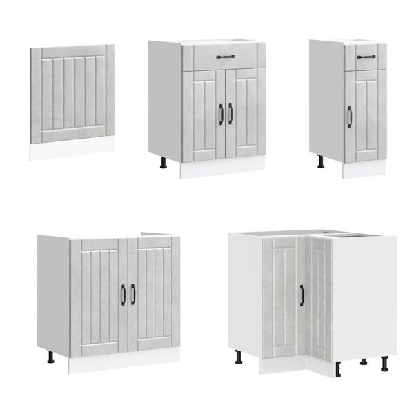 Mueble cocina Lucca gris hormigón 11 pzas madera contrachapada M 4