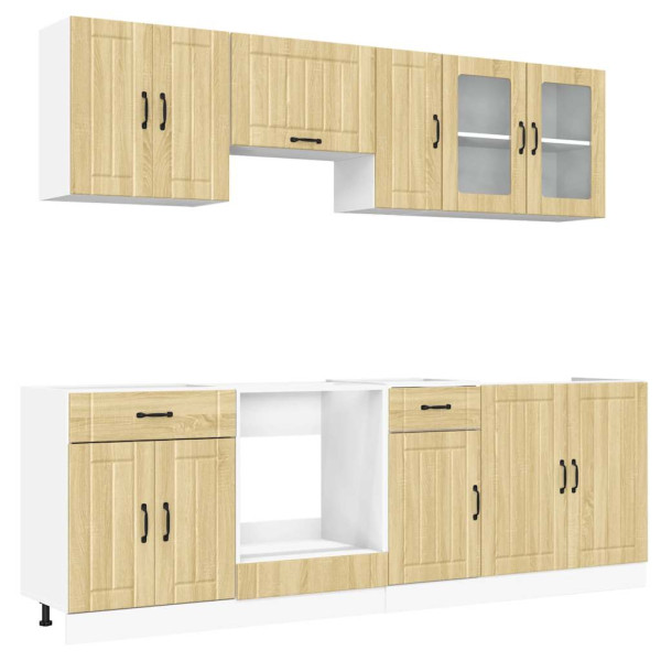 Mueble cocina Kalmar roble sonoma 8 pzas madera contrachapada M 2