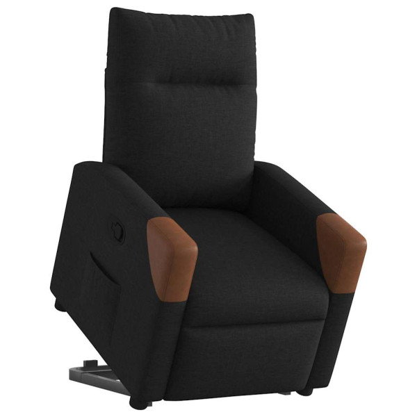 Sillón reclinable elevable tela negro M 3
