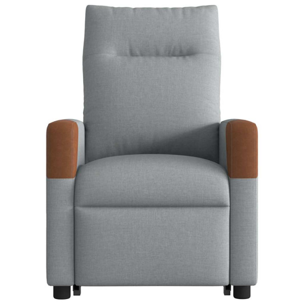 Sillón eléctrico reclinable elevable de tela gris claro M 5