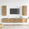 Mueble para TV de pared madera contrachapada artesanal 4 piezas 3