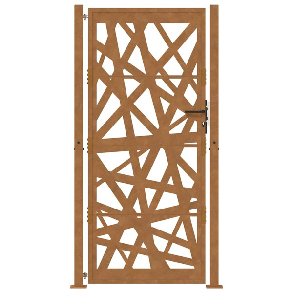 Puerta de jardín de acero desgastado diseño ligero 105x205 cm M 4