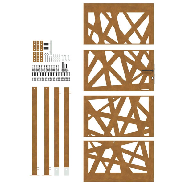 Portão de jardim 105x205 cm design de luz de aço resistente M 5