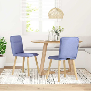 Sillas de comedor 2 uds tela azul jeans H