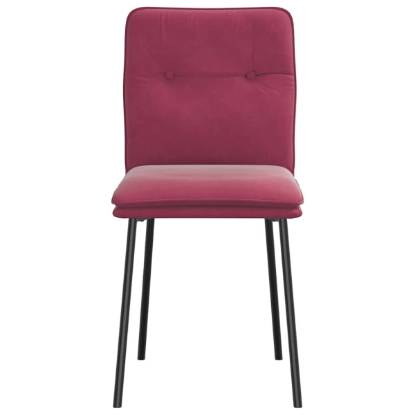 Cadeiras de jantar 2 pcs veludo vermelho tinto M 4