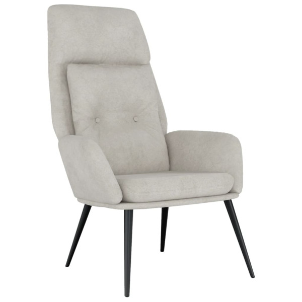 Sillón de relax de cuero sintético de ante gris claro M 2