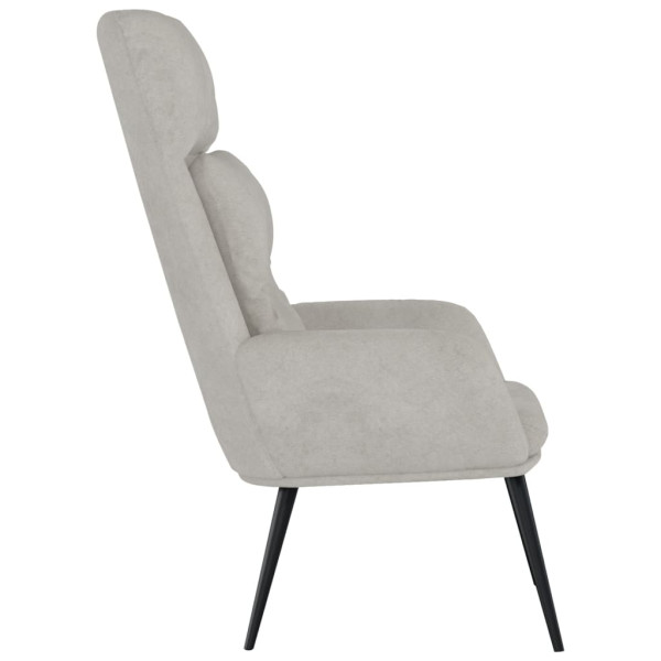 Sillón de relax de cuero sintético de ante gris claro M 4