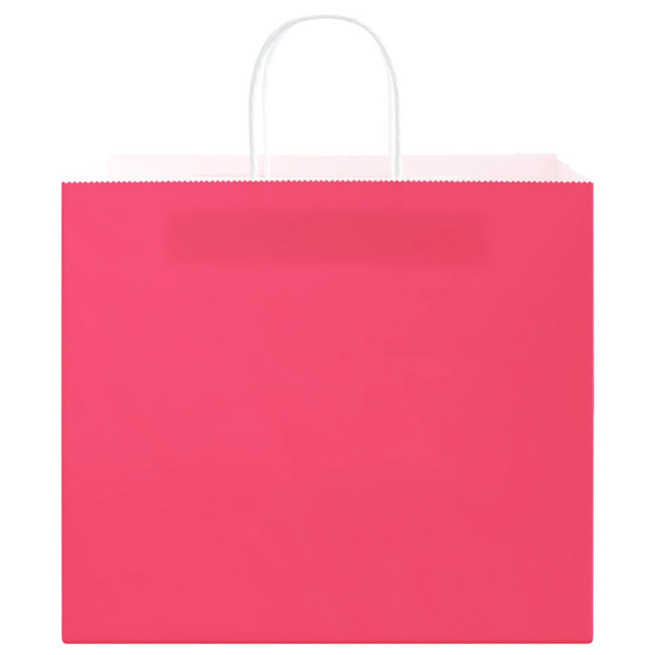 Bolsas de papel kraft con asas 250 uds rosa 32x22x28 cm M 5