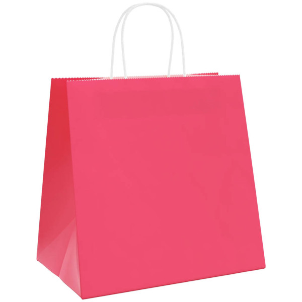 Bolsas de papel kraft con asas 250 uds rosa 54x15x49 cm M 4