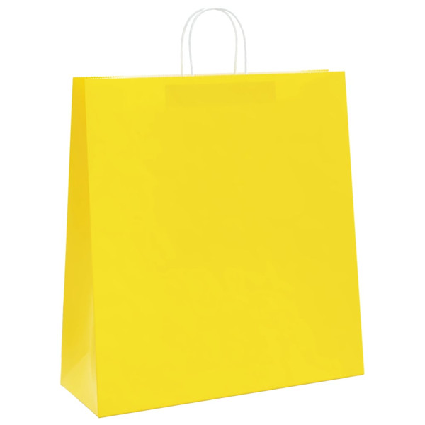 Sacos de papel 250 unid com alças amarelo 45x17x48 cm M 3