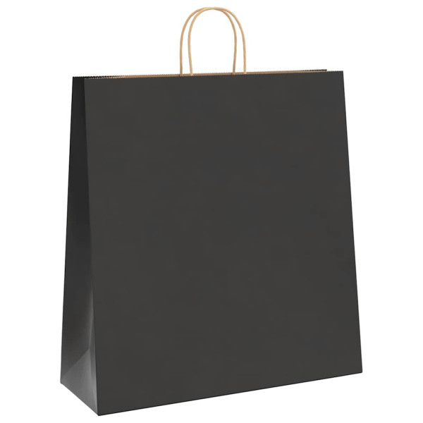 Bolsas de papel kraft con asas 250 uds negra 45x17x48 cm M 3