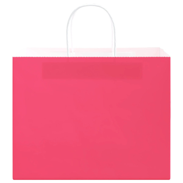 Bolsas de papel kraft con asas 250 uds rosa 32x22x24 cm M 5