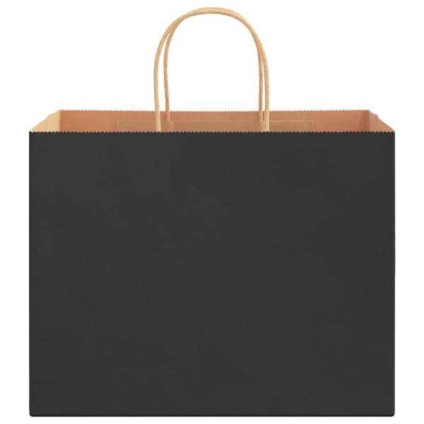 Sacos de papel 250 unid com alças preto 32x22x24 cm M 5