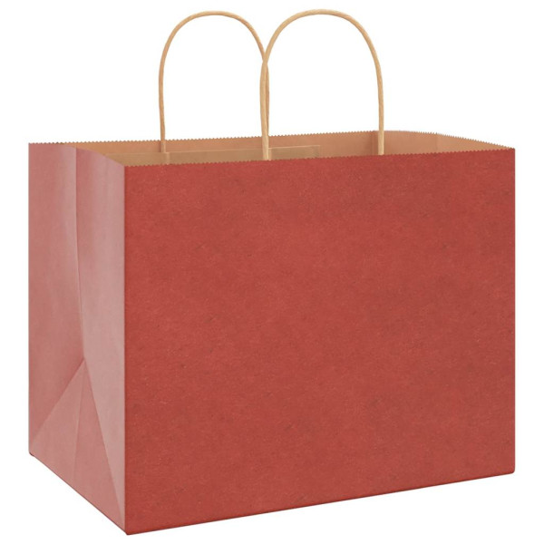 Bolsas de papel kraft con asas 250 uds rojo 32x22x24 cm M 4