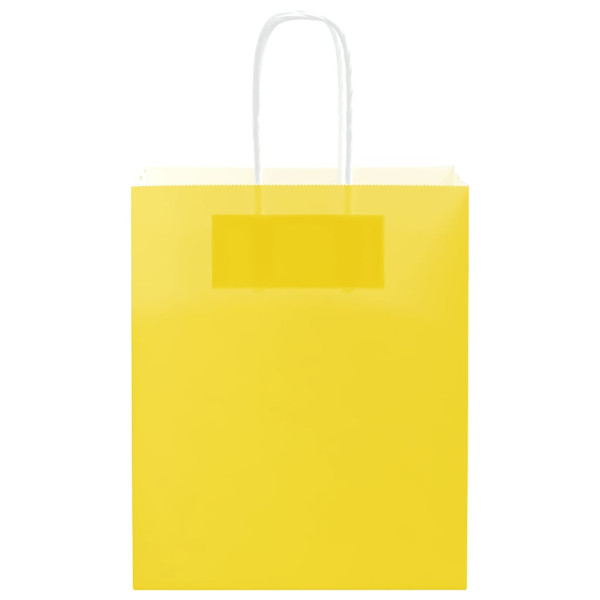 Sacos de papel 250 unid com alças amarelo 18x8x22 cm M 5