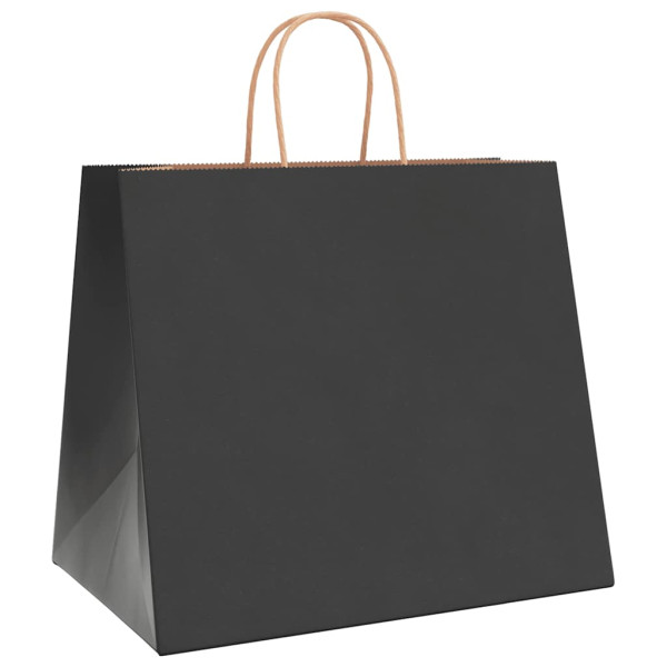 Bolsas de papel kraft con asas 250 uds negra 32x22x28 cm M 3