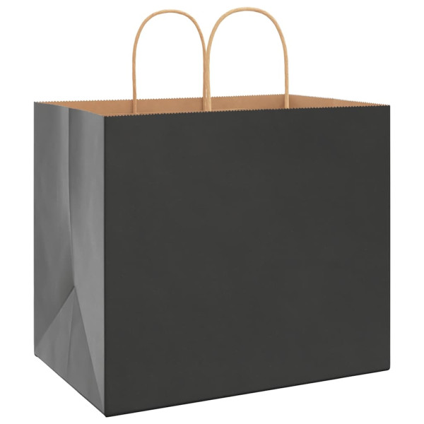 Bolsas de papel kraft con asas 250 uds negra 32x22x28 cm M 4